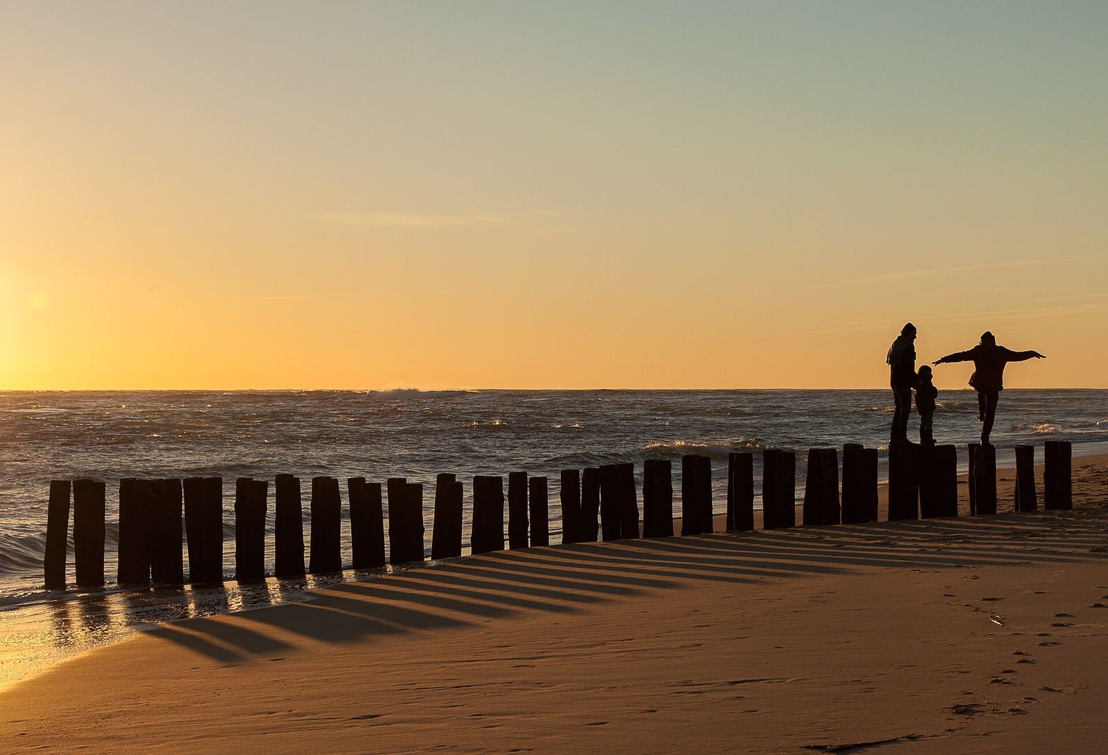 Côte océane du Cap Ferret au coucher du soleil