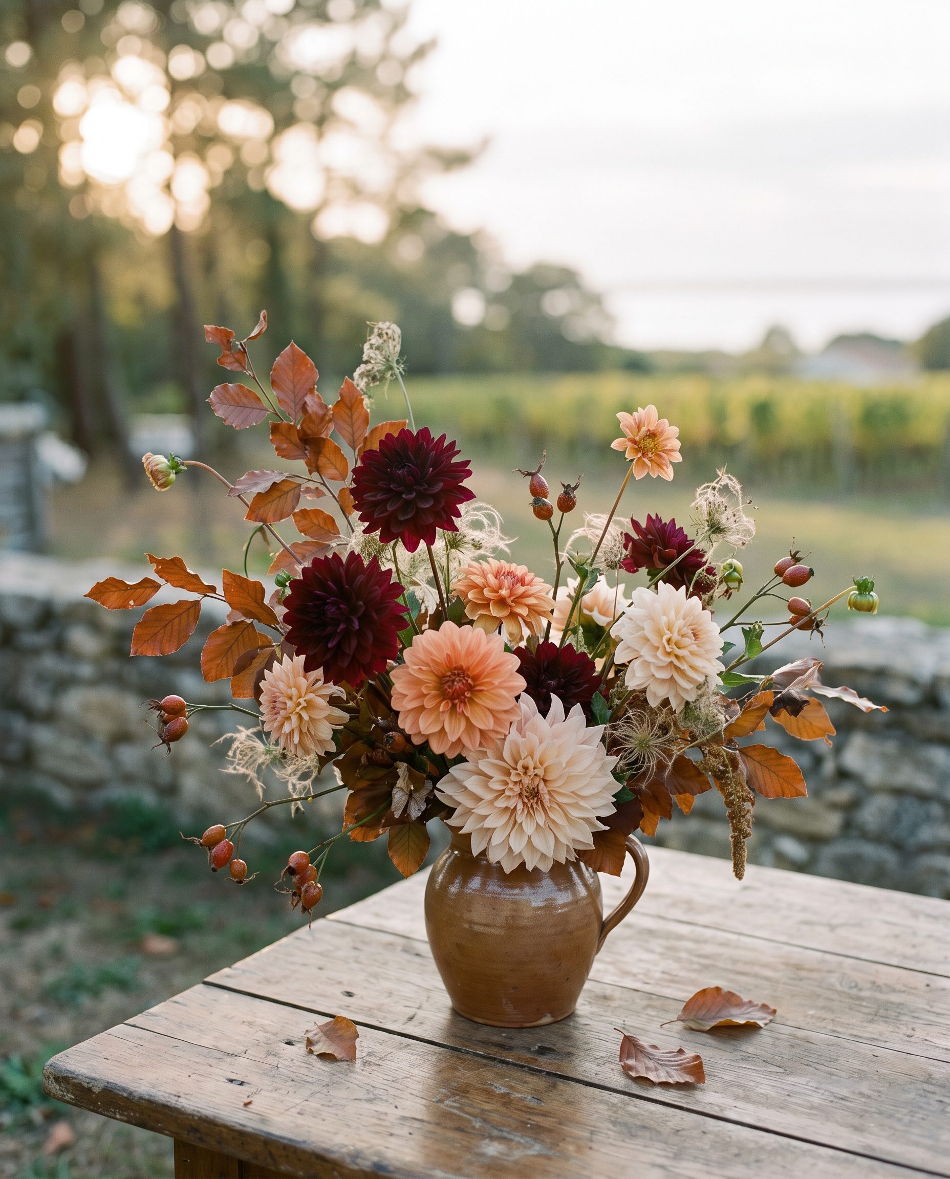 Fleurs d'automne : dahlias
