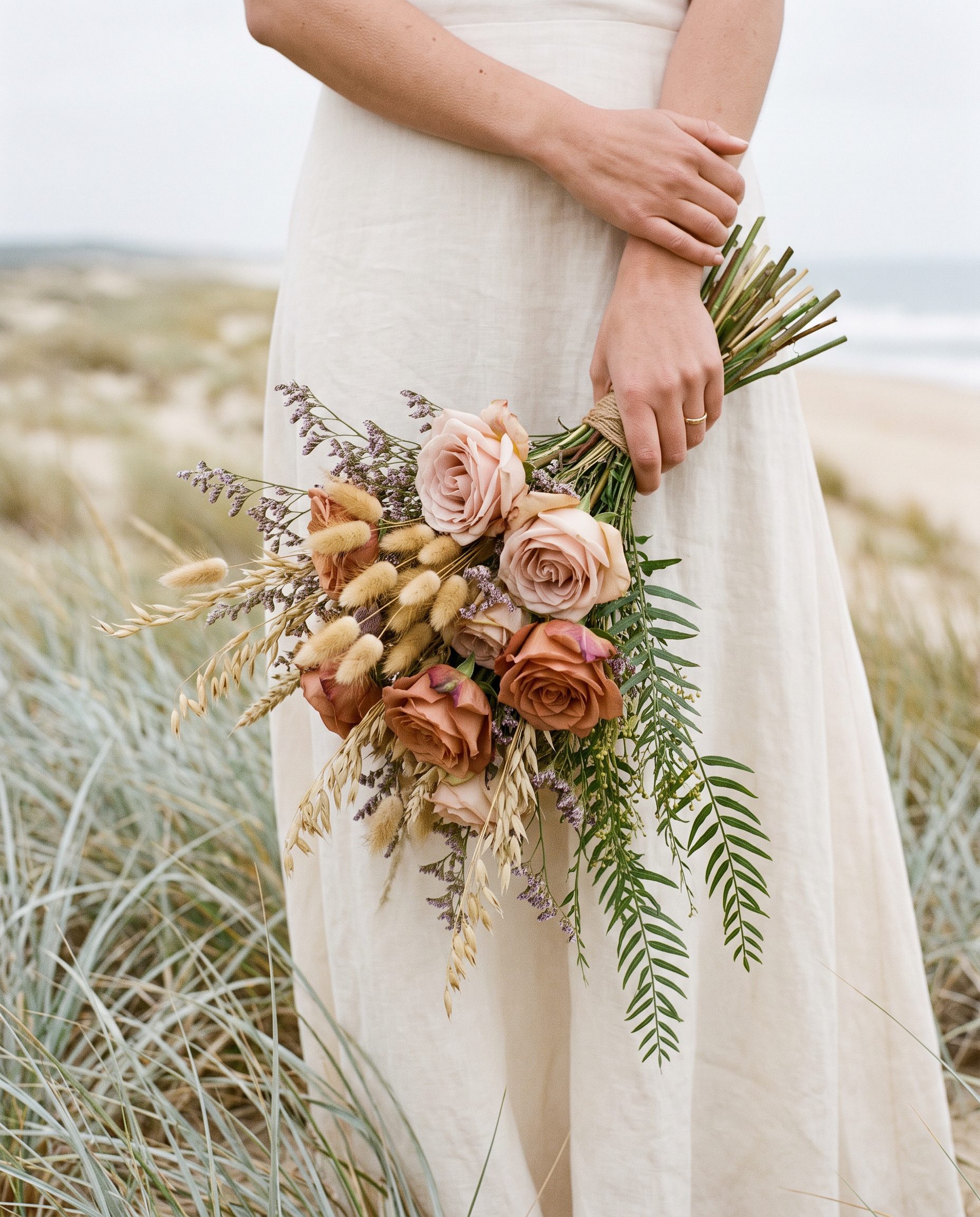 Bouquet bohème dans les herbes de la dune