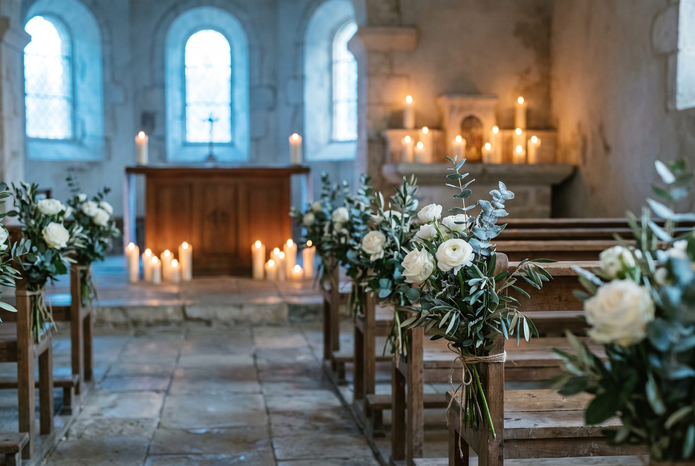 Mariage d'hiver à l'église